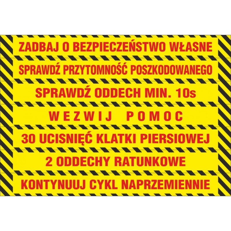 NAKLEJKI PIERWSZA POMOC - CZERWONE LITERY