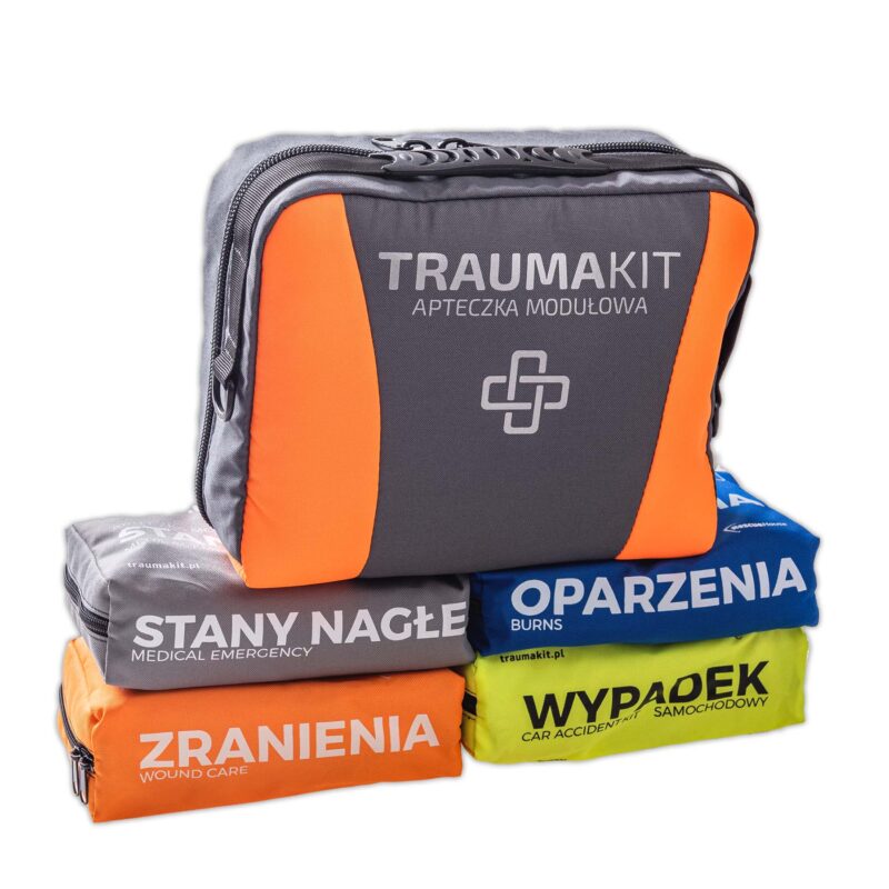 TRAUMA KIT Apteczka Samochodowa duża (WRSO) Torba PREMIUM BAG Fluo