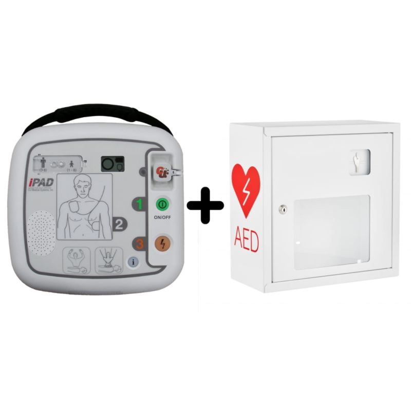 Defibrylator AED - iPAD SP1 z szafką białą