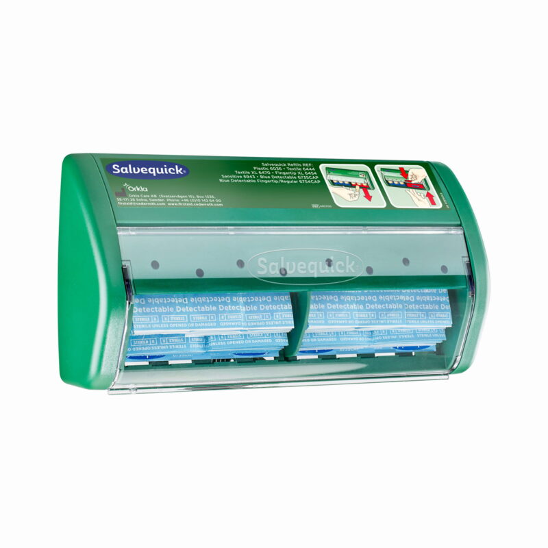 Dyspenzer na plastry Salvequick Blue Detectable - plastry wykrywalne