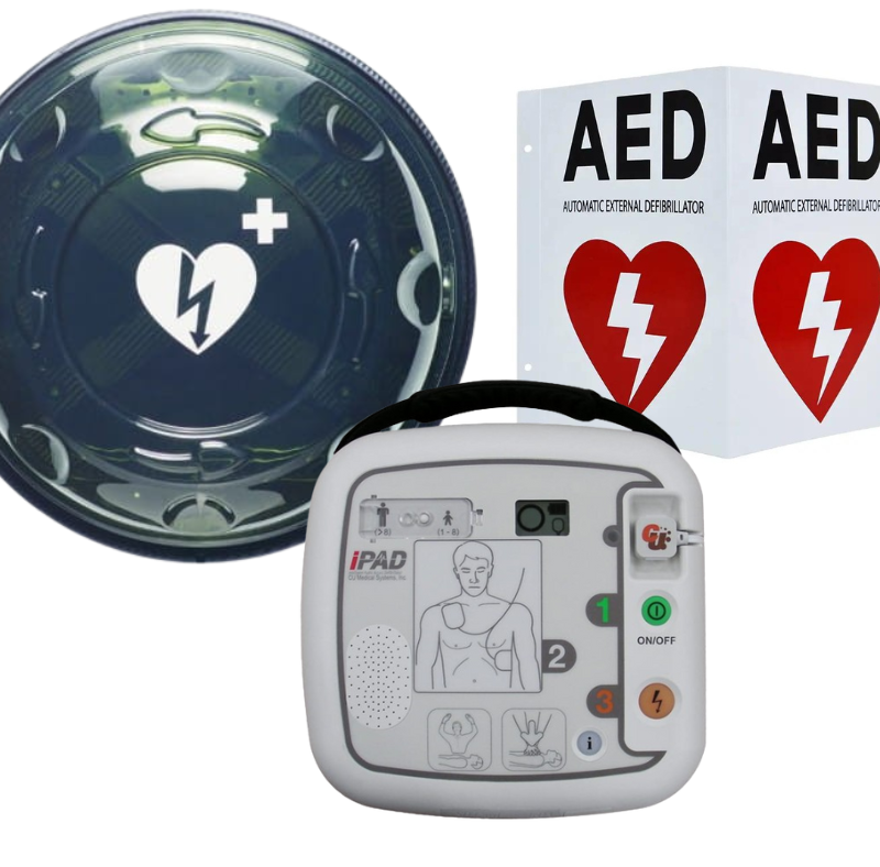 Defibrylator AED IPAD SP1+Kapsuła Rotaid zewnętrzna +tablica z oznaczeniem AED